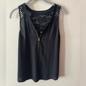 Express Elegant Black Top with Gold Accents